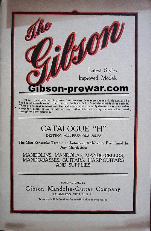 Gibson Pre-War Guitars, Kevin Mark Designs - Gibson Catalogs